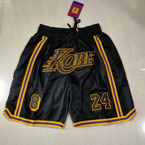 Men NBA 2021 Los Angeles Lakers Black Shorts 3